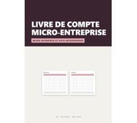 Livre de compte micro-entreprise: Recettes et achats en vis-à-vis | Cumul et plafond de chiffre d'affaires suivis page après page | A4 non daté