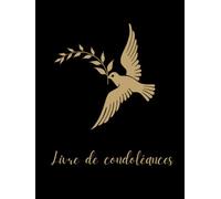 Livre de condoléances à recommander, noir avec hirondelle dorée, 100 pages blanches à remplir, livre d'or funérailles cérémonie, livre de souvenirs