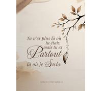 Livre de condoléances relié Français - Ivory Aquarelle Feuilles Tombantes - Souvenir Décès, Obsèques, Hommage, Funérailles - Couverture rigide