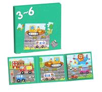 Livre De Construction Magnétique pour Enfants, Jouets De Voyage éducatifs, Activités De Voiture Et d'avion, Puzzle pour Enfants De 0 à 3 Ans Et De 3 à 6 Ans, Livres D'éveil (C, 3-6 Ans)