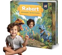 Livre de contes de fées personnalisé pour enfants, aventure de dinosaures, nom et photo personnalisés, cadeaux pour bébé, histoire attrayante pour enfants, ELFINK (couverture douce)