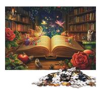 Livre de Contes Magiques Puzzles en Bois 500 Pièces Adultes Jeux Éducatifs Cadeaux d'anniversaire pour DécoRation Jeu De Défi Familial Relaxation Et Sagesse 500pcs (52x38cm)