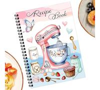 Livre de cuisine personnel Binder - Gardien de recettes de bricolage, livre de repas écrit à la main, carnet de planification de cuisine | Organiseur de registre culinaire de 100 pages | Journal de