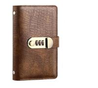 Livre de défi d'économie d'argent avec serrure, classeur d'épargne et livre d'enveloppes, classeur pour budgétisation, pour les utilisateurs britanniques et européens (marron foncé)