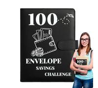 Livre de défis d'épargne avec enveloppes, classeur de défis d'économie de 100 jours - Carnet planificateur de budget A5 - Classeur de 100 enveloppes Motive votre argent pour le voyage
