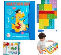 Livre de démonstration de fractions magnétiques, ensemble d'aide à l'enseignement des mathématiques avec carreaux de fraction et aimants, ensemble de blocs de construction d'apprentissage des