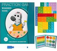 Livre de démonstration de Fractions magnétiques, Ensemble de disques magnétiques avec tuiles de Fractions et aimants for Enfants, Outil pédagogique for l'enseignement à Domicile en Classe.(Zebra)