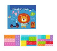 Livre de démonstration de fractions magnétiques, ensemble de manipulations mathématiques avec carreaux de fraction et aimants, puzzle éducatif pour enfants, jeu de disques de fraction magnétique (lion
