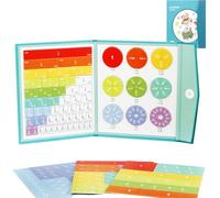 Livre de démonstration de fractions magnétiques Nearlyas, tuiles et cercles de fractions, ensemble d'aides pédagogiques mathématiques for la classe du CM1 au collège. Tableau d'apprentissage(1pcs)