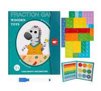 Livre de démonstration de fractions magnétiques pour apprentissage des enfants, ensemble de mathématiques magnétiques avec manipulations mathématiques et carreaux de fraction, livre de jeux éducatifs