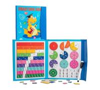 Livre de démonstration de fractions magnétiques pour l'apprentissage des enfants, ensemble de mathématiques magnétiques avec manipulations mathématiques et carreaux de fraction, livre de jeux