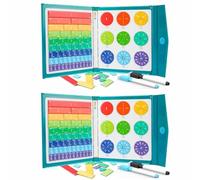 Livre De Démonstration Fractions Magnétiques, Puzzle Mathématiques éducatif Montessori for L'école Primaire, Cercles D'apprentissage Des Avec Pourcentages, Tuiles Les Classes Cm1 Et Cm2(2 sets)