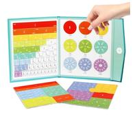 Livre de démonstration magnétique pour calcul de fractions, mathématiques - Blocs de construction pratiques pour l'école primaire de table, l'enseignement à la maison, les étudiants, les , les