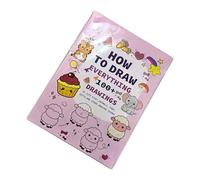 Livre de dessin amusant, guide artistique étape par étape, cahier d'exercices de 11,02 x 8,66 x 0,39 pouces avec pages interactives, bloc d'activités créatives en papier, style dessin animé, cadeau po