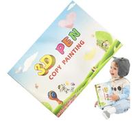 Livre de dessin de stylo d'impression 3D, livre de dessin pour stylo 3D | Pochoirs en papier impression de stylo 3D - Modèle de papier réutilisable coloré 40 motifs avec 2 plaques