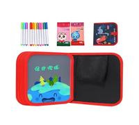 Livre de dessin pour - Carnet de croquis réutilisable et effaçable | Livre d'art créatif en PVC, 14 pages | Bloc de gribouillage portable avec 12 stylos, activité pratique pour les voyages