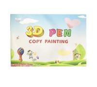 Livre de dessin pour stylo d'impression 3D - Modèle de stylo 3D - 40 motifs colorés réutilisables - Avec 2 assiettes transparentes - Pochoirs pour