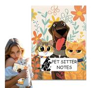 Livre de fiches d'information pour animaux de compagnie - Couverture portable légère et résistante aux rayures,Carnet de baby-sitter pour animaux - Pour chien, chiot, chaton, maison, voyage, intérieur