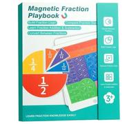 Livre de Fractions magnétiques, Livre de Jeu Fractions magnétiques, avec pièces Barres et Cercles, Jouet d'apprentissage Pratique des manipulations mathématiques pour Enfants