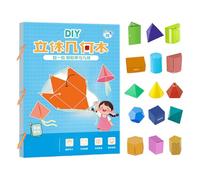 Livre de géométrie, 15 modèles Modèles Colorful Lumières Géométrie Playing Spatial Thinking Math Manipulants avec des animaux mignons