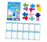 Livre de géométrie 3D interactif extractible, livre d'exercices d'enseignement des mathématiques pour enfants, concept mathématique avec activités amusantes, livre d'apprentissage des mathématiques