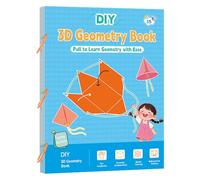 Livre de géométrie pour - Livre d'apprentissage 3D avec cordon de serrage, jeu éducatif sur la pensée logique | Enseigner des formules sur le volume et la zone pour de 5 à 12 ans