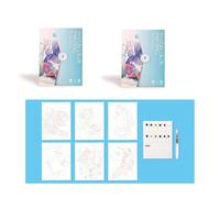 Livre De Gribouillage Créatif Avec 12 Couleurs Peinture À L'aquarelle Solide Stylo À Brosse À Eau Anti-Stress Coloriage Pour Et Adultes