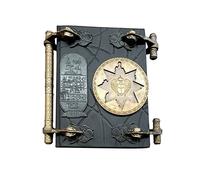 Livre de Hamunaptra The Mummy Prop Replica The Mummy Books and Key Bundle Book of The Dead Résine Artwork Décoratif Livre Magique avec Clé Ornement Livre Magique (Black)