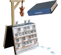 Livre De Jeu du Pendu, Ensemble Magnétique Imprimé en 3D, Jeu De Société De Conception De Livres Portables for Adultes, Quatre Jeux De Société Différents for Les Réunions De Famille(Hangman Game)