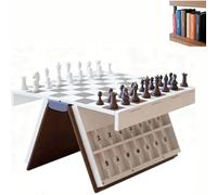 Livre de Jeu du pendu, Jeu d'échecs magnétique et Rangement de Jeux de société, Backgammon imprimé en 3D et défi d'orthographe de Mots pour Adultes, Famille, Voyage,fête Parfait comme Jeux sur Chess