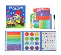 Livre de jeux de fractions magnétiques - Tableau éducatif en mathématiques, aide à l'enseignement de la reconnaissance des fractions avec jeu de formes de carreaux | Activité de