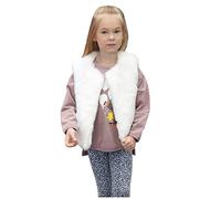 Livre de la Jeunesse 11 Solide Hiver Villus Manteau Outwear Épais Gilet Chaud Coupe-vent Manteau Chaud Vêtements Prix du Livre de la Jeunesse 12, Blanc., 5-6 ans