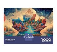 Livre de l'automne Puzzle 1000 Pièces Vallée de la Montagne d' Automne Cadeau Puzzle Parfait, Relaxant Et Décoratif, Idéal pour Adultes Et Moments en Famille 52x38cm/1000pcs
