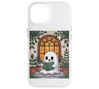 Livre De Lecture avec Fantôme Mignon, Scène De Jardin Coque pour iPhone 14