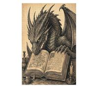 Livre de Lecture de Dragon Puzzle 1000 Pièces en Bois, Défi d'Assemblage