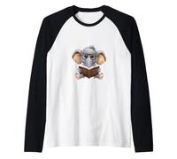 Livre de Lecture éléphant drôle Bookworm Book Nerd Reader Kids Manche Raglan