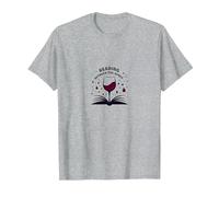 Livre de Lecture Entre Les vins et Art des Amateurs de vin T-Shirt, Homme, Gris Chiné, XL