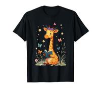 Livre de Lecture Girafe avec Fleurs et Fleurs T-Shirt