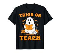 Livre de Lecture Halloween Trick Or Teach Groovy Teacher Ghost T-Shirt