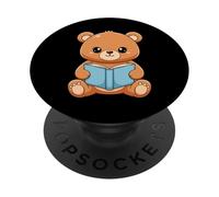 Livre de Lecture Ours Mignon Semaine Nationale des bibliothèques Journée Mondiale du Livre PopSockets PopGrip Adhésif