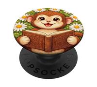 Livre de Lecture pour bébé Singe Motif Marguerite Cottagecore PopSockets PopGrip Adhésif