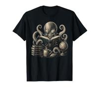 Livre de Lecture rétro en Forme de Pieuvre Graphique pour Amoureux des Sciences de la Vie Marine T-Shirt