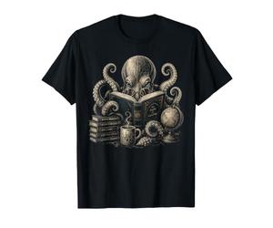 Livre de Lecture rétro en Forme de Pieuvre Graphique pour Amoureux des Sciences de la Vie Marine T-Shirt