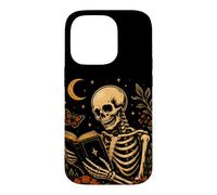 Livre de Lecture Squelette The Reader Gothic Tarot Halloween Coque pour iPhone 14 Pro