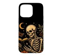 Livre de Lecture Squelette The Reader Gothic Tarot Halloween Coque pour iPhone 15 Pro Max