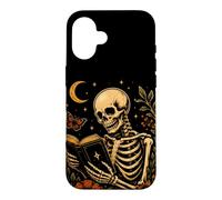 Livre de Lecture Squelette The Reader Gothic Tarot Halloween Coque pour iPhone 16