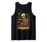 Livre de Lecture Squelette The Reader Gothic Tarot Halloween Débardeur