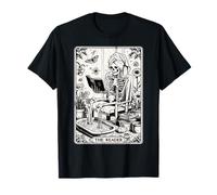 Livre de Lecture Squelette The Reader Tarot Card Funny Book T-Shirt