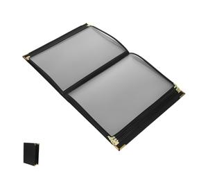 Livre de Menus Pvc Transparent à Feuillets pour Restaurant Noir
