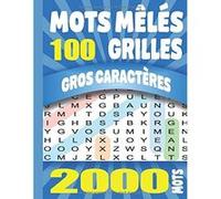 Livre de Mots Mêlés Adultes - Gros Caractères - 100 Grilles - 2000 Mots - Format A4